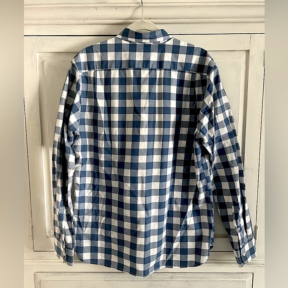 BONOBOS blue gingham button down shirt, slim fit, size Large - Picture 2 of 6